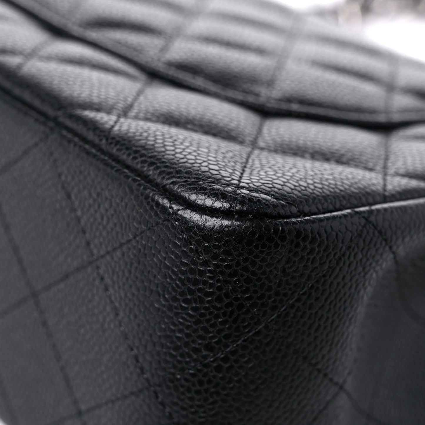 Caviar Quilted Jumbo Double Flap Black