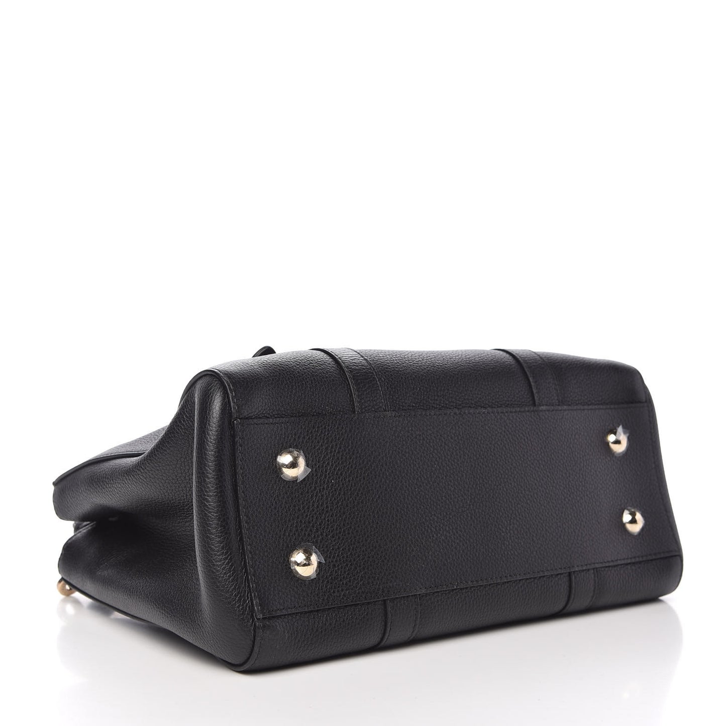 Classic Grain Calfskin Small Bayswater Double Zip Tote Black