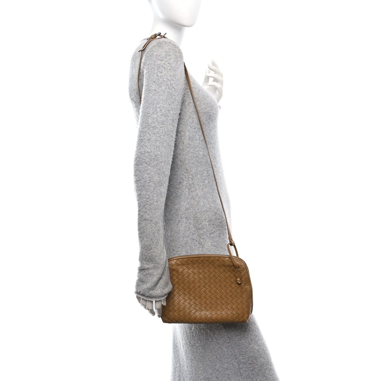 Nappa Intrecciato Nodini Crossbody Messenger Chene