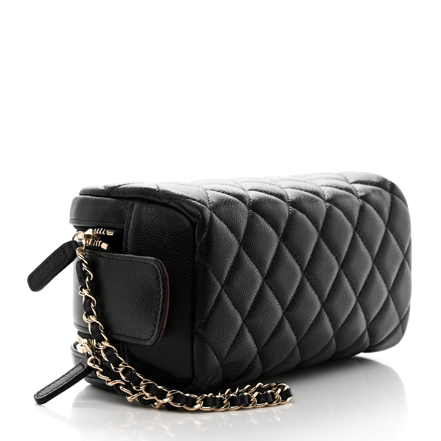 Chanel Caviar Quilted Toiletry Case With Chain Black 4 of 8