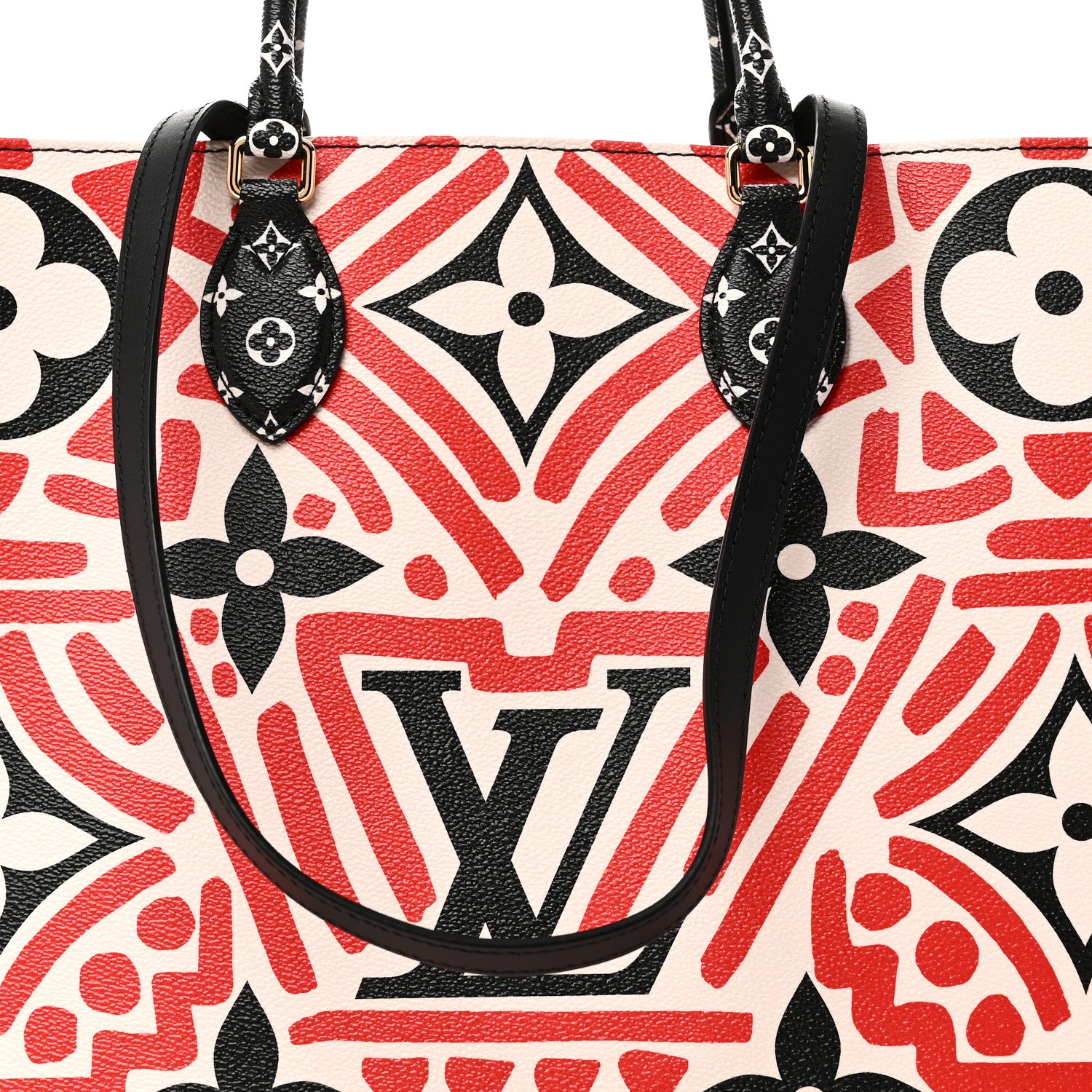 Louis Vuitton Monogram Giant Crafty Onthego GM Creme Rouge Black 7 of 9
