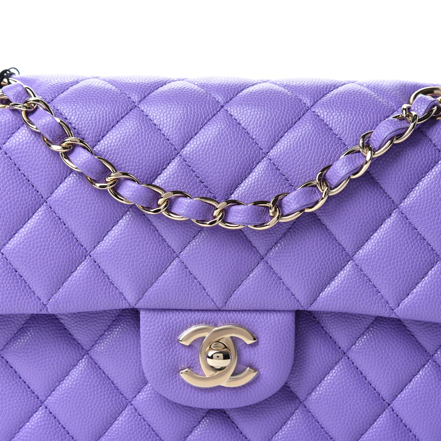 Chanel Caviar Quilted Small Double Flap Purple 10 of 11