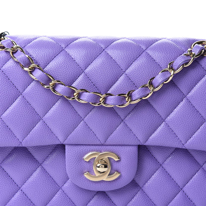 Chanel Caviar Quilted Small Double Flap Purple 10 of 11