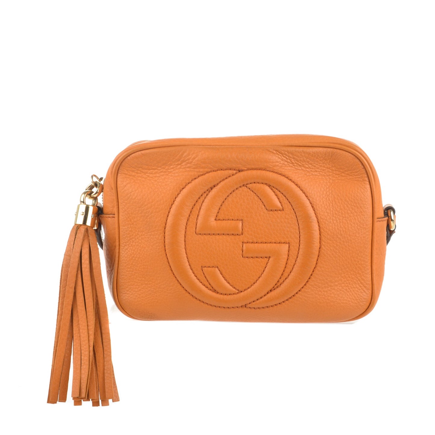 Pebbled Calfskin Small Soho Disco Bag Curcuma