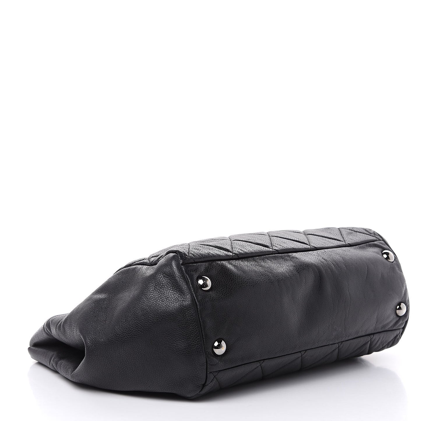 Soft Caviar Quilted Large Cells Tote Black