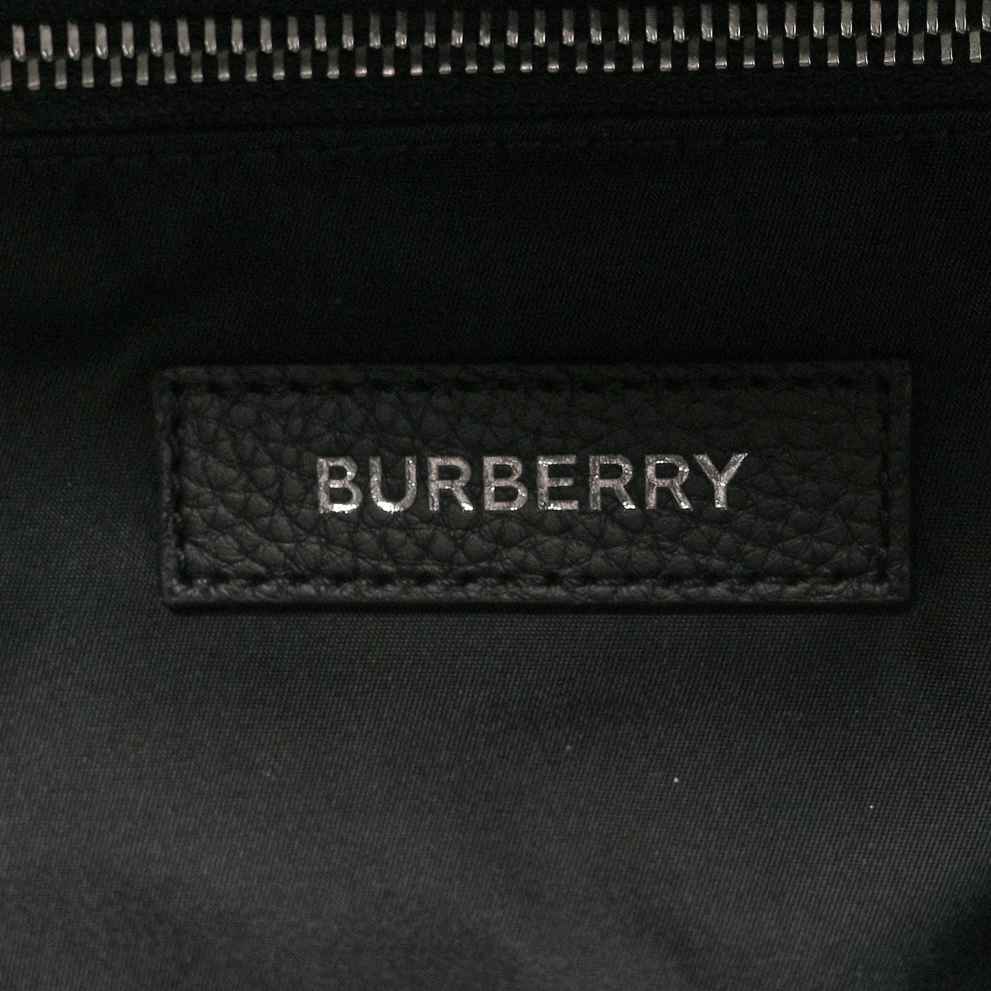 Calfskin Logo Embossed Backpack Black