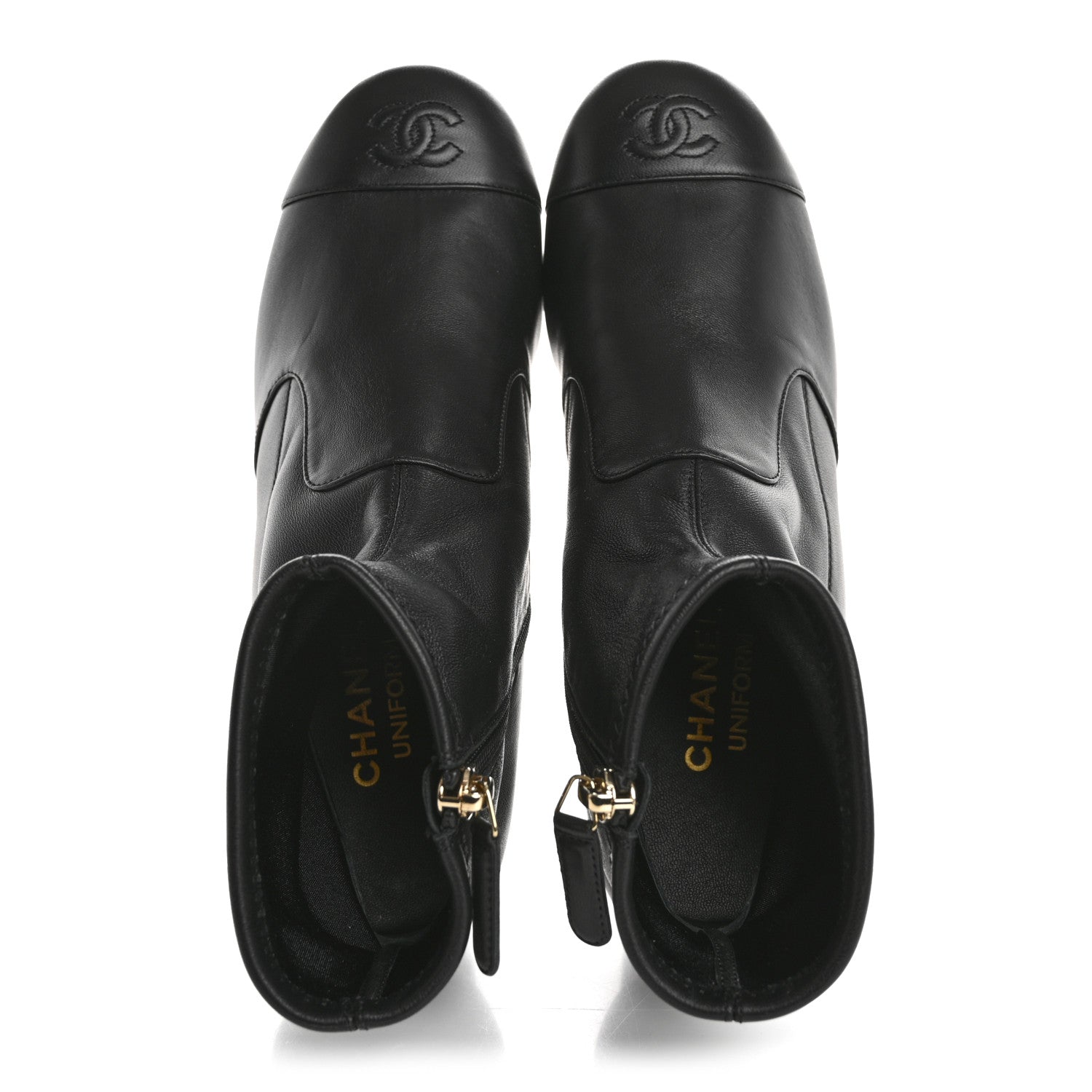 Chanel Stretch Lambskin Cap Toe CC Short Boots 39 Black 2 of 9