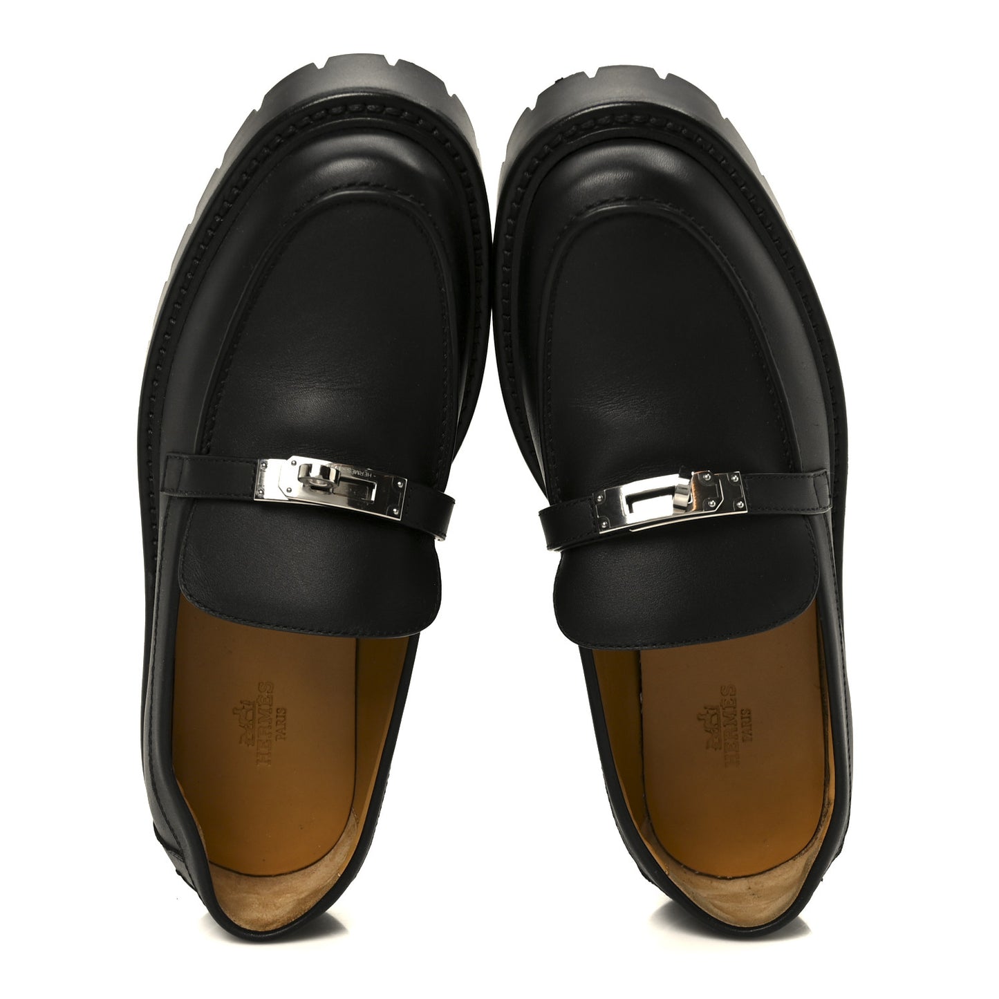 Calfskin Womens Icone Loafers 37 Black