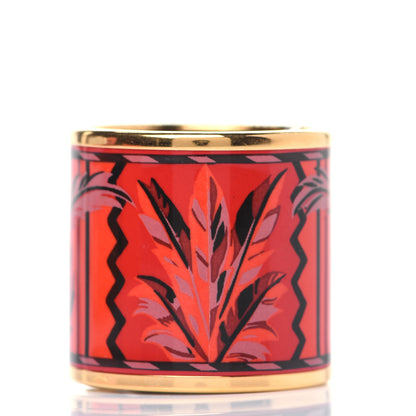 Hermes Enamel Gold Plated Brazil Scarf Ring 3 of 6