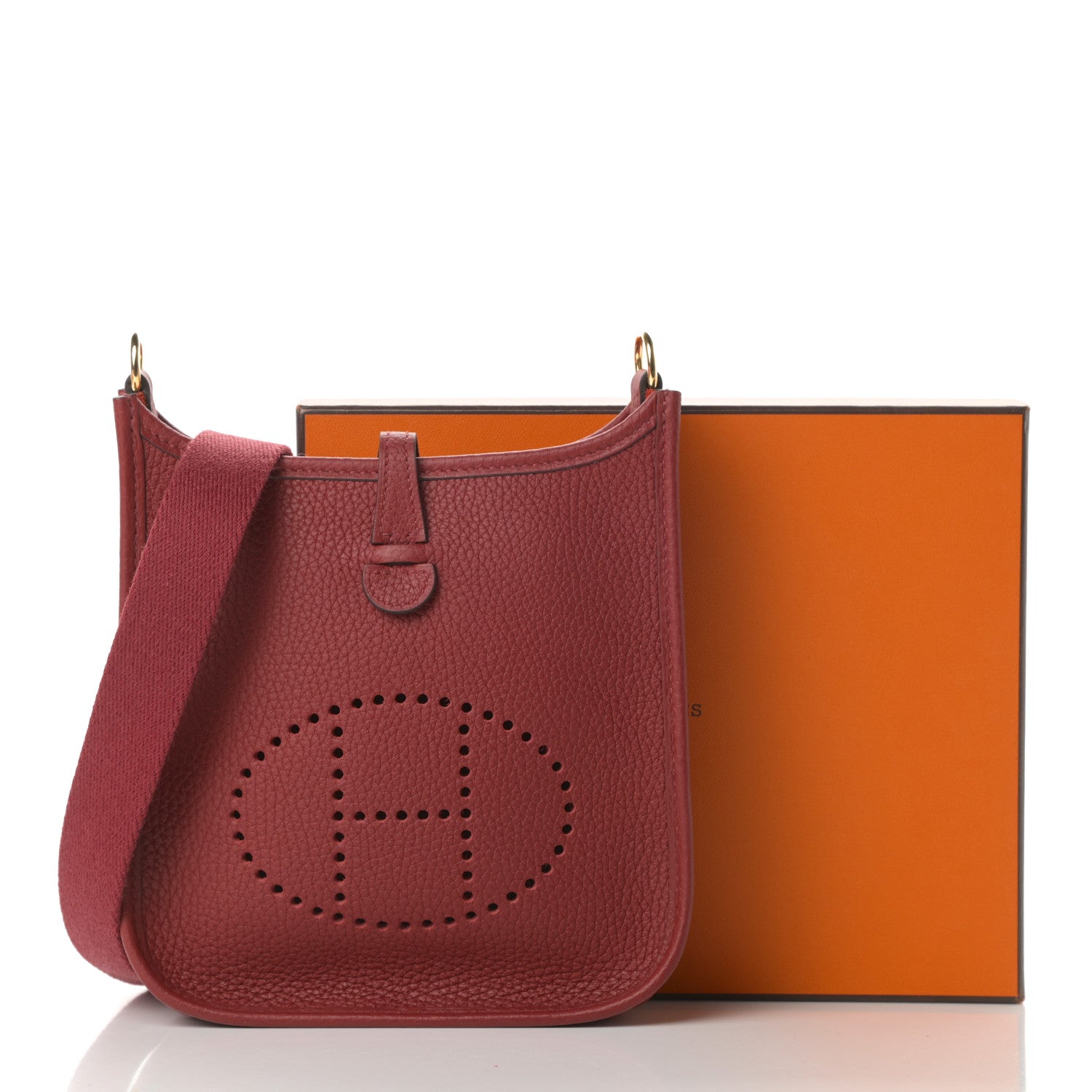 Hermes Taurillon Clemence Evelyne TPM Rouge Grenat 12 of 12