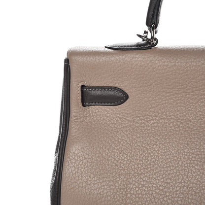 Hermes Taurillon Clemence Tri-color Kelly Retourne 35 Graphite Gris Tourterelle Gris Clair 31 of 36