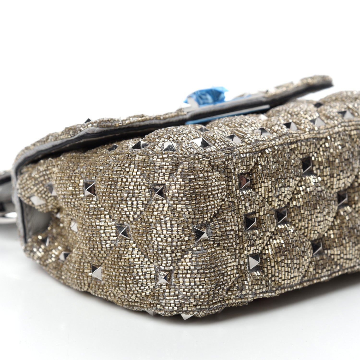 Valentino Garavani Beaded Micro Rockstud Spike It Shoulder Bag Silver 6 of 10