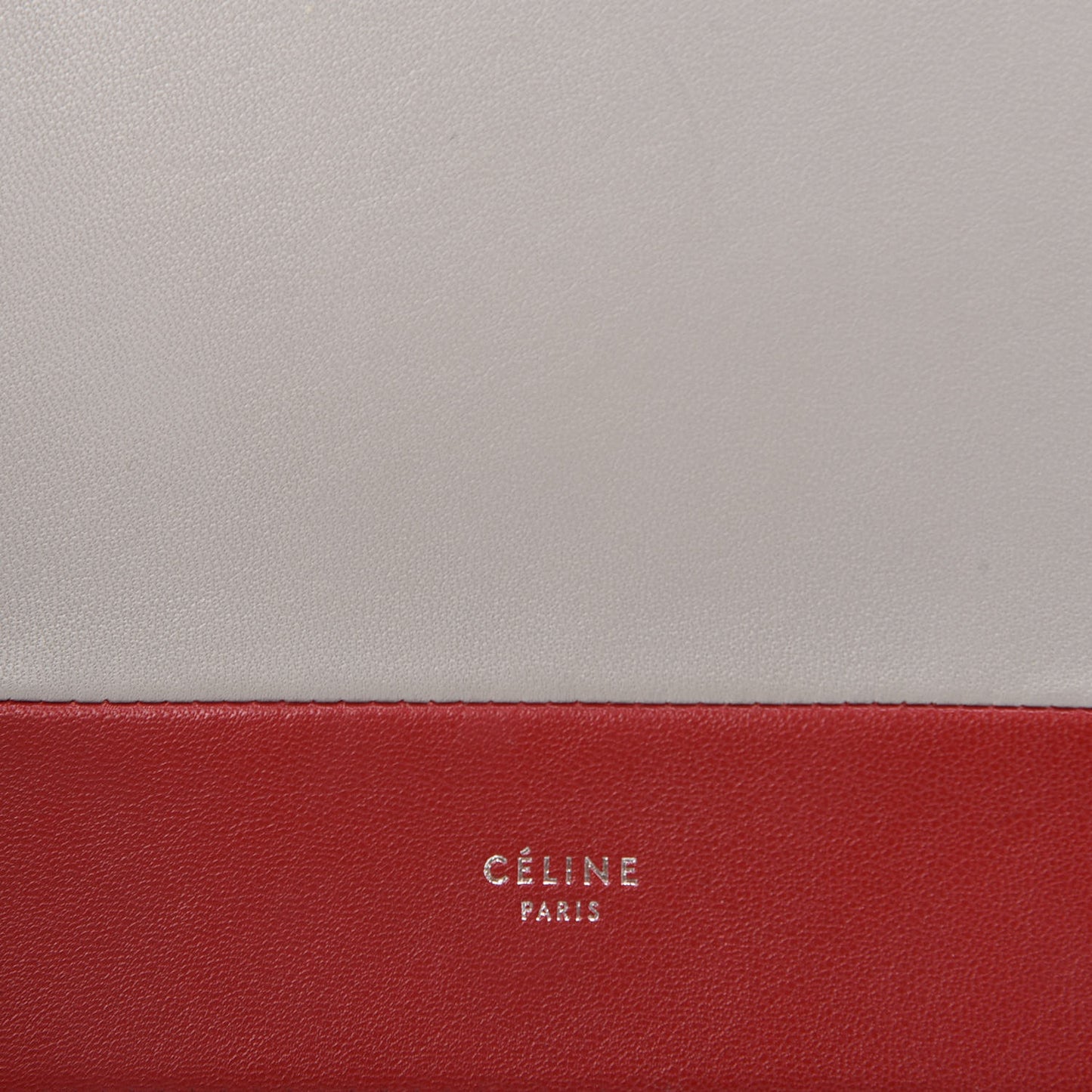 Smooth Lambskin Frame Evening Chain Clutch Grey Red
