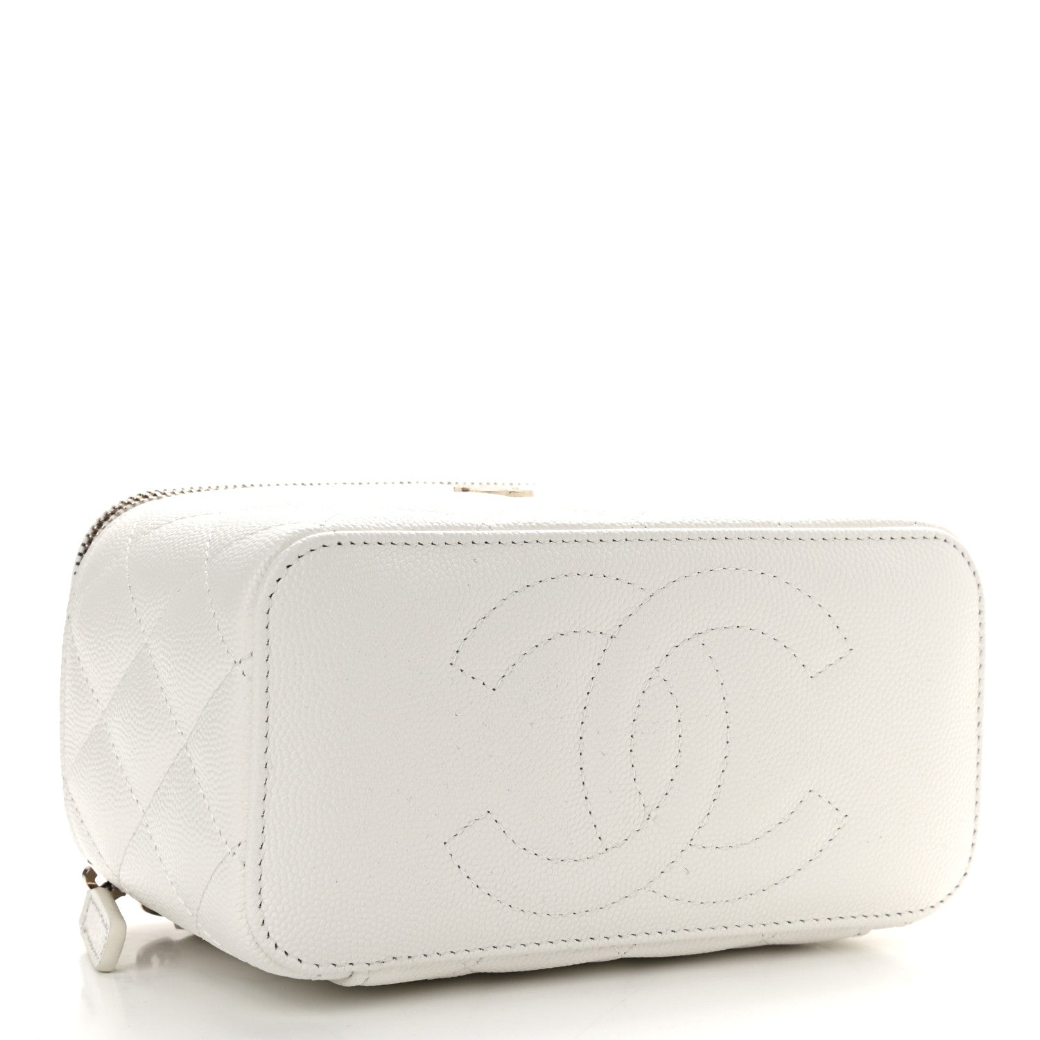 Chanel Caviar Quilted Small Vanity Case With Chain White 4 of 12