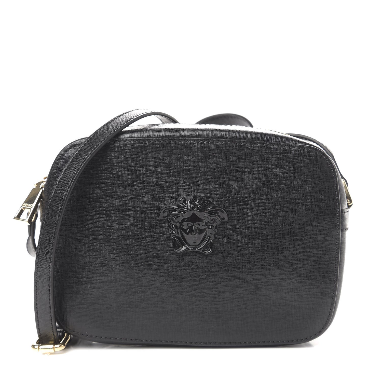 Grained Calfskin Palazzo Camera Bag Black