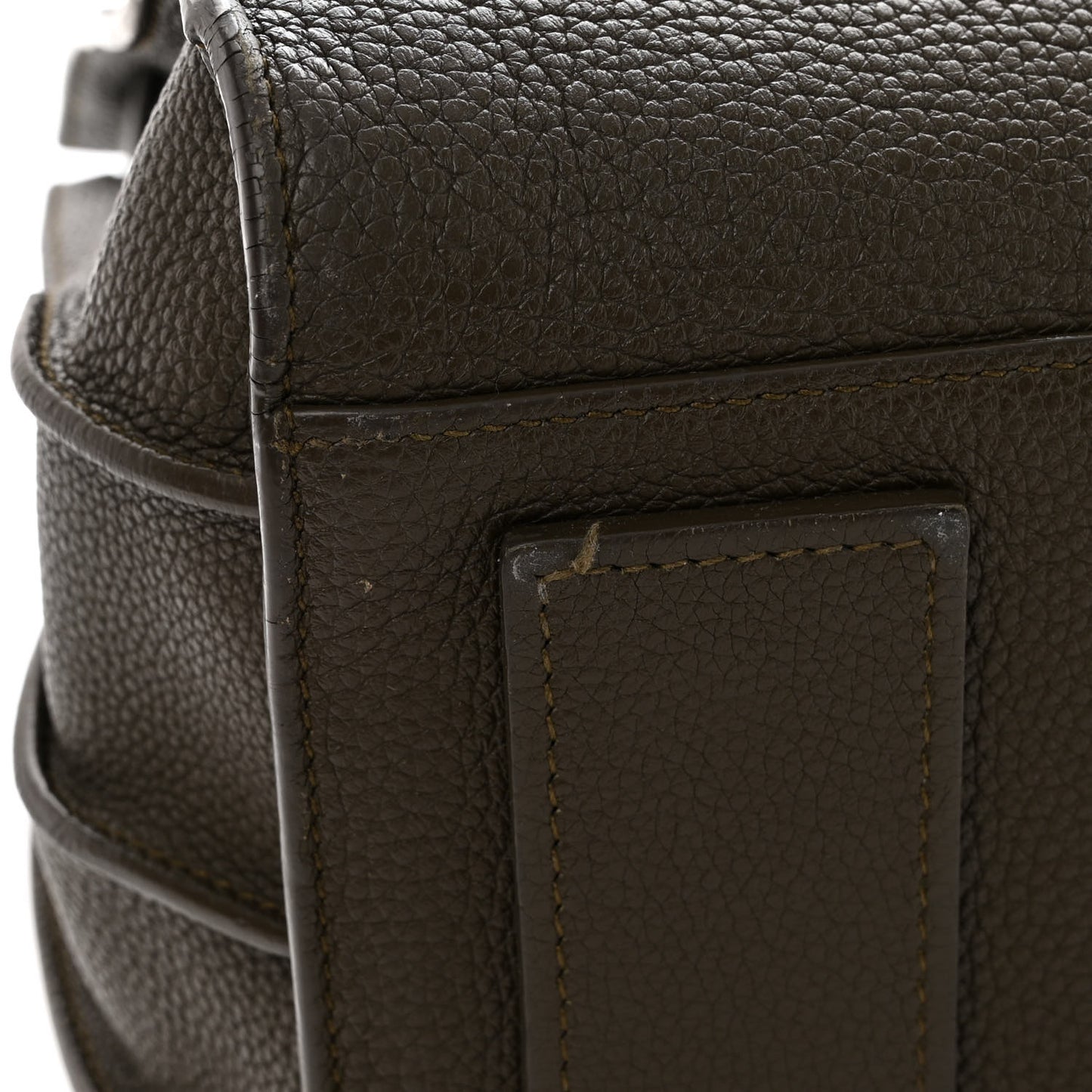 Grained Calfskin Small Supple Sac De Jour Kaki Militaire