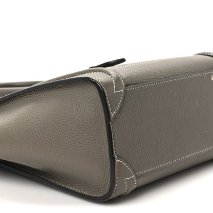Celine Drummed Calfskin Nano Luggage Souris 8 of 9