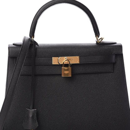 Hermes Epsom Kelly Sellier 28 Black 7 of 9