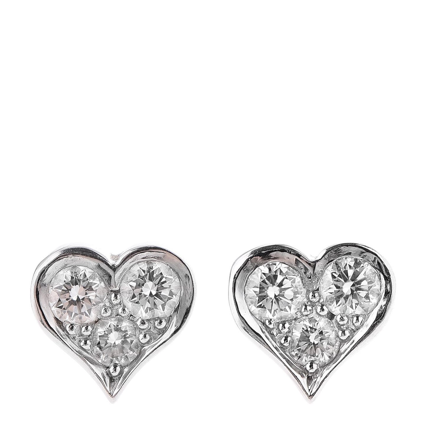 Platinum Diamond Heart Earrings