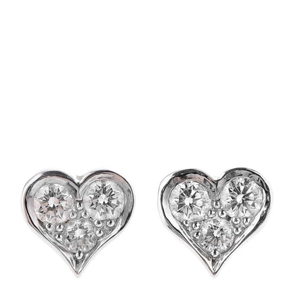 Tiffany Platinum Diamond Heart Earrings 1 of 7