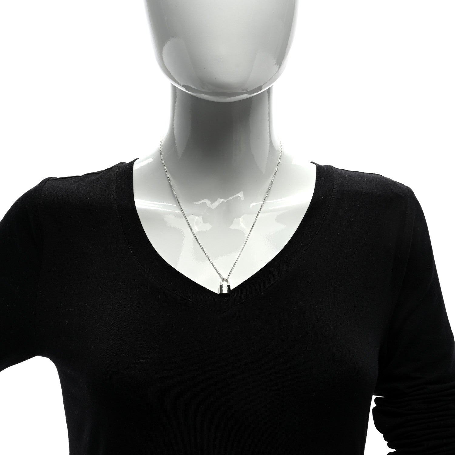 Louis Vuitton Sterling Silver Lockit Necklace 1 of 4