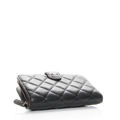 Chanel Lambskin Quilted Zipped Pocket Wallet Black 4 of 8