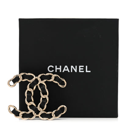 Chanel Lambskin Chain CC Brooch Black Gold 5 of 5
