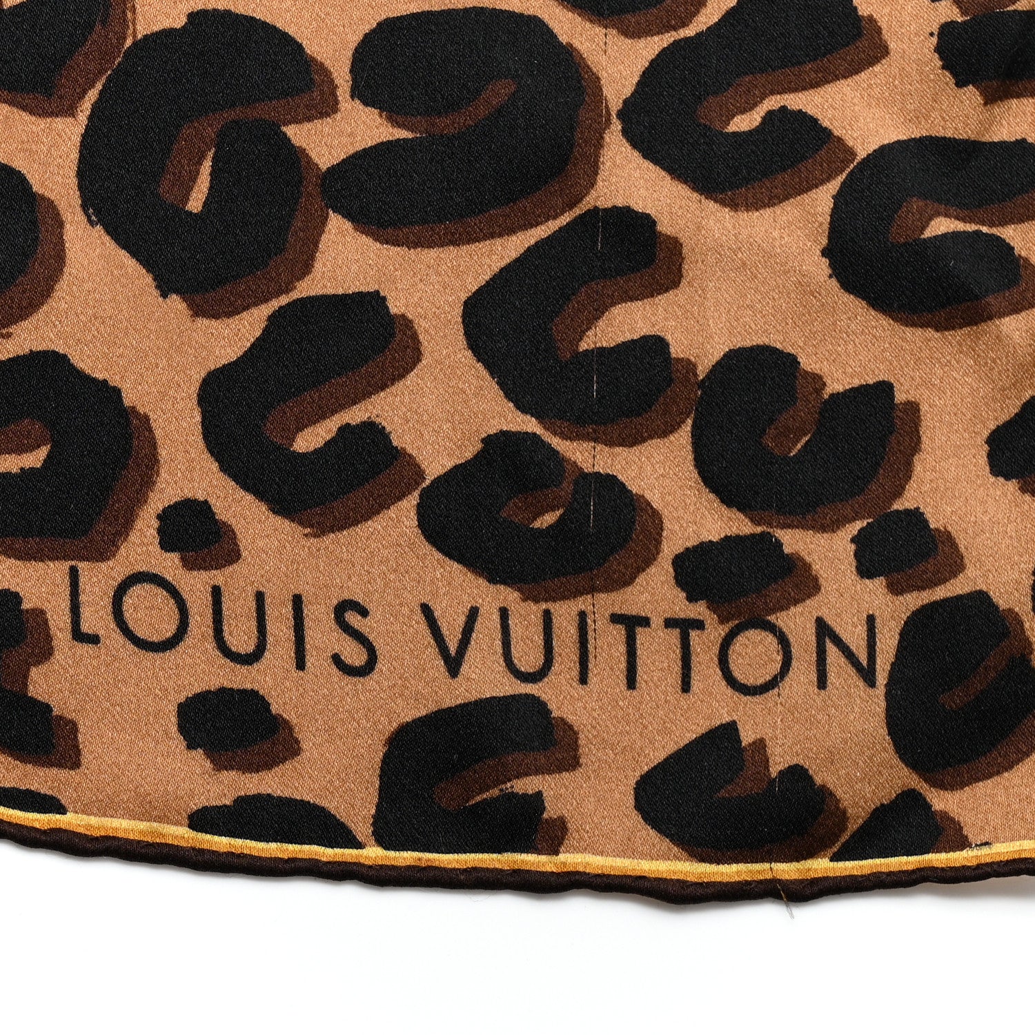Louis Vuitton Silk Leopard Monogram Square Scarf 1792564