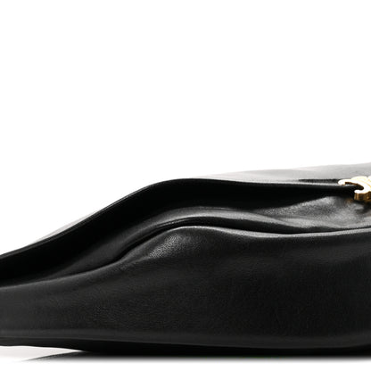 Celine Shiny Lambskin Soft Triomphe Half Moon Bag Black 8 of 9
