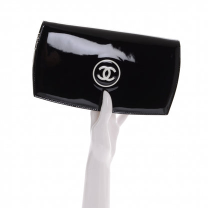 Chanel Patent CC Trousse Maquil Wallet Black 2 of 9