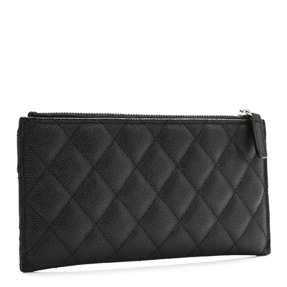 Chanel Caviar Quilted Mademoiselle Vintage Zip Pouch Black 3 of 8