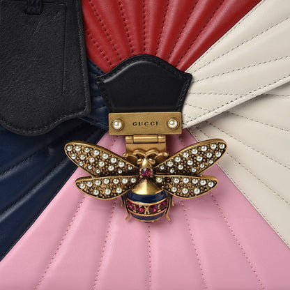 Gucci Calfskin Bamboo Trapuntata Queen Margaret Backpack Blue Agata Hibiscus Red Mystic White Sugar Pink 9 of 11