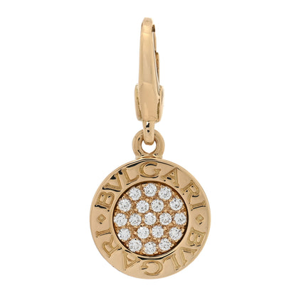 Bulgari 18K Yellow Gold Pave Diamond BVLGARI BVLGARI Charm Pendant 1 of 3