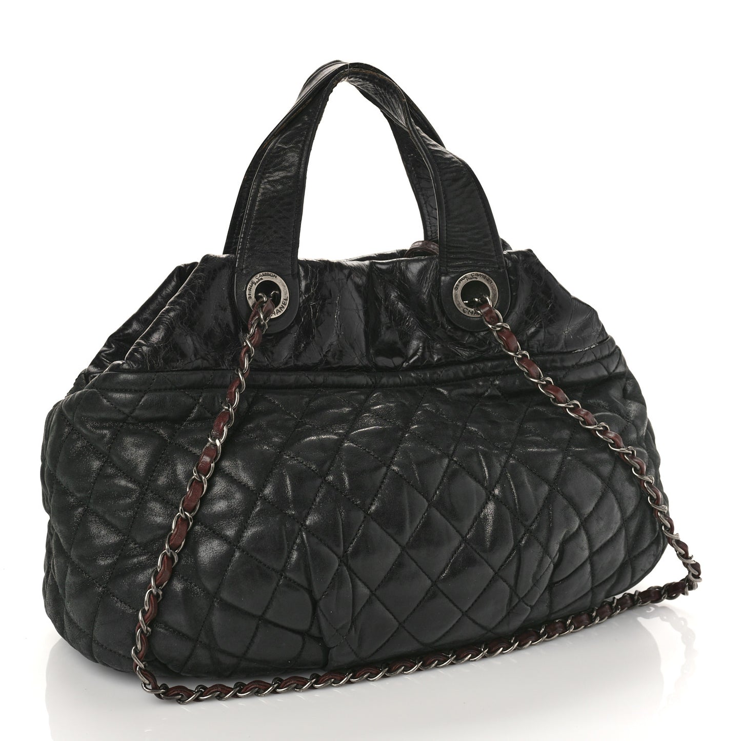 Iridescent Calfskin Small In The Mix Tote Black