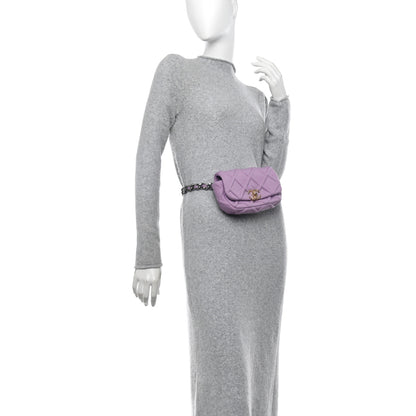 Chanel Jersey Quilted Chanel 19 Waist Bag Purple 2 of 13