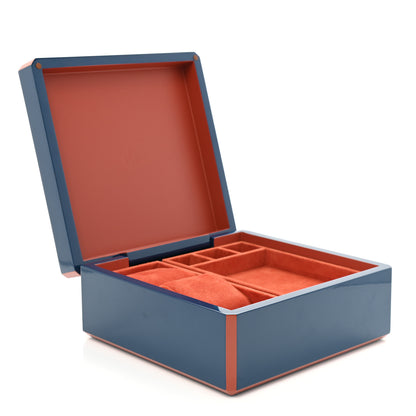 Hermes Lacquered Wood Facettes Watch Box Bleu Biarritz 5 of 8