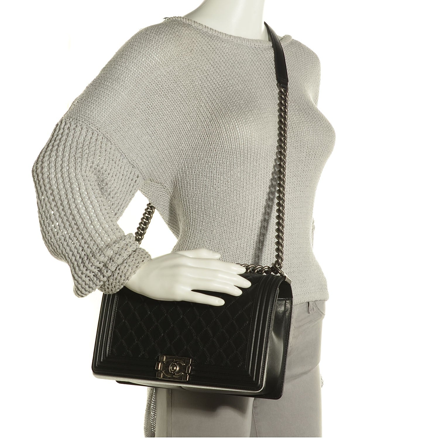 Chanel Calfskin Quilted New Medium Boy Flap Black 5 of 25