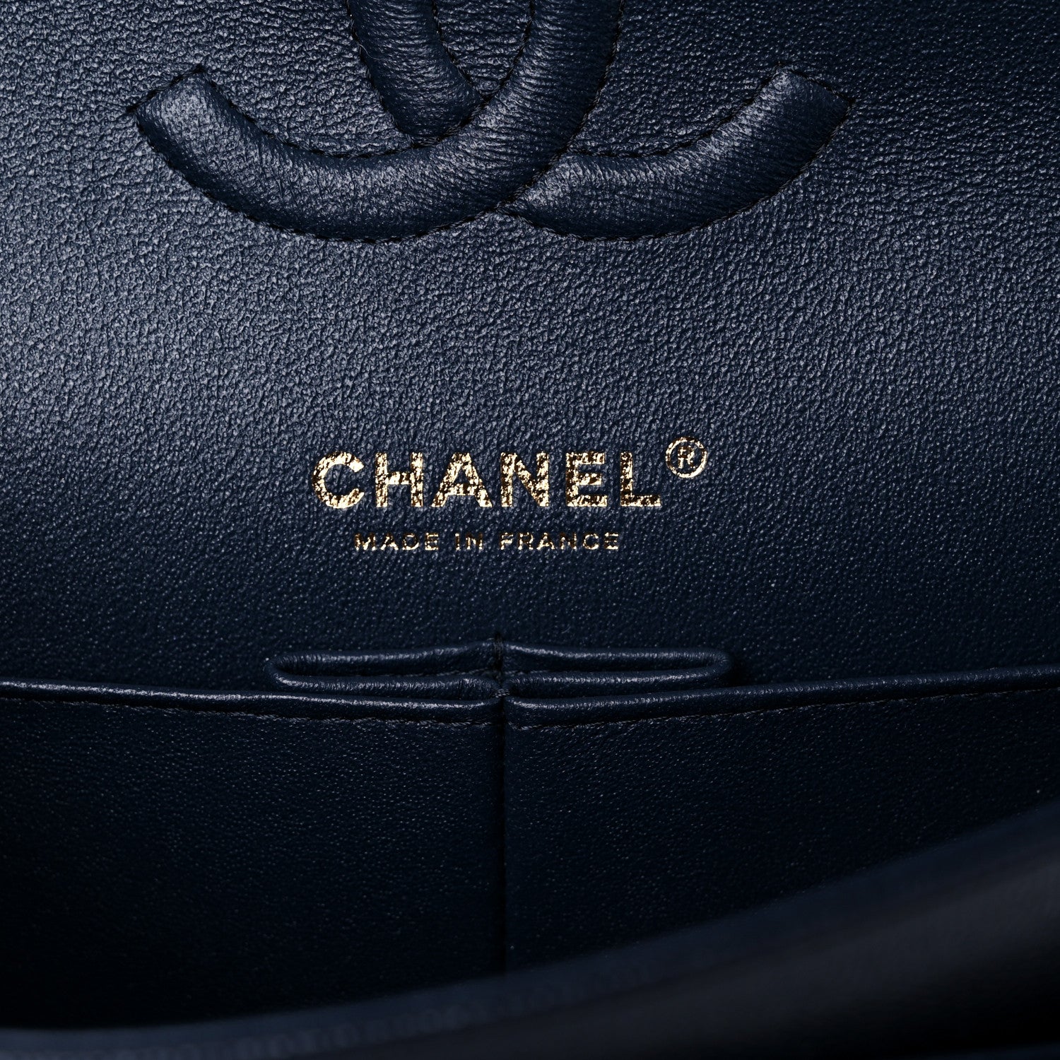 Chanel Caviar Quilted Medium Double Flap Navy 6 of 9