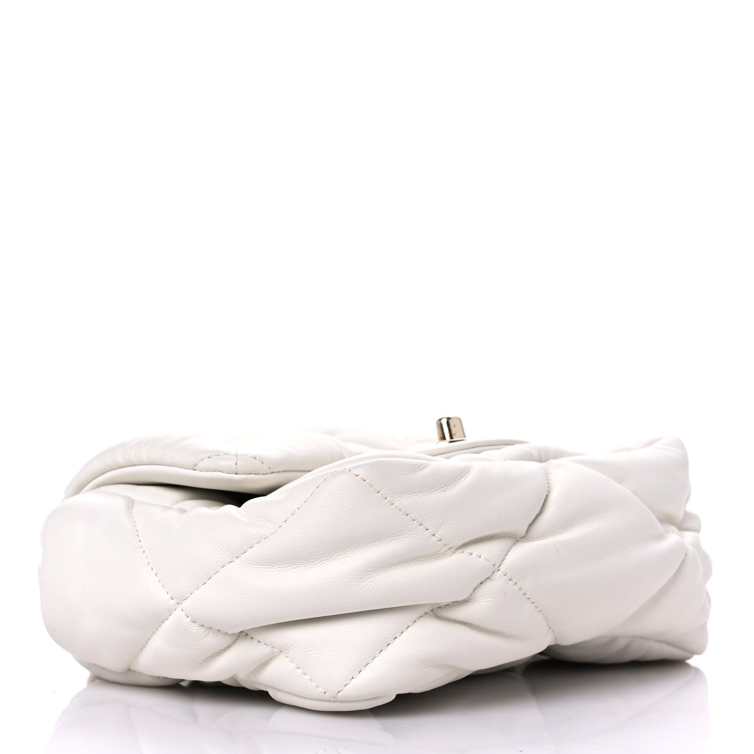 Chanel Calfskin Quilted Mini Square Bubbly Flap White 4 of 16