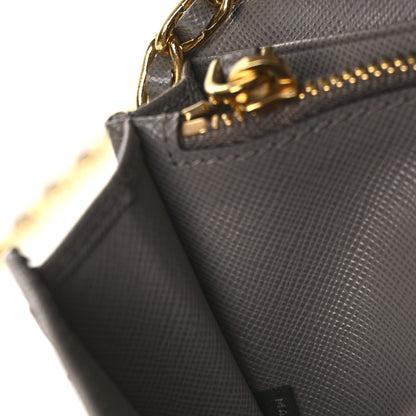 Prada Saffiano Metal Oro Chain Wallet Argilla 7 of 11