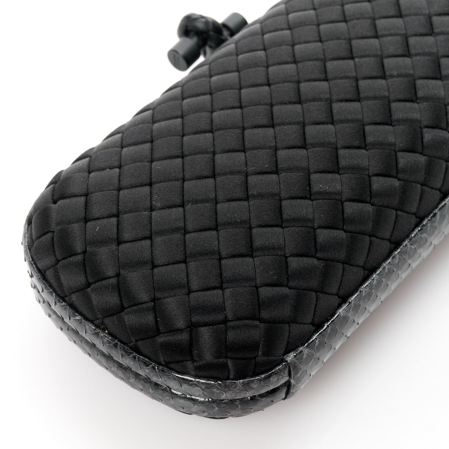 Satin Ayers Intreccio Impero Stretch Knot Clutch Black