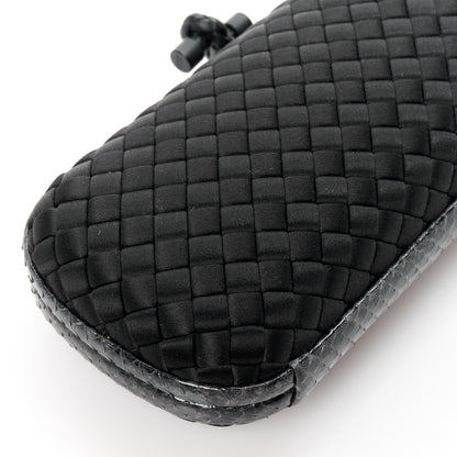Bottega Veneta Satin Ayers Intreccio Impero Stretch Knot Clutch Black 8 of 9