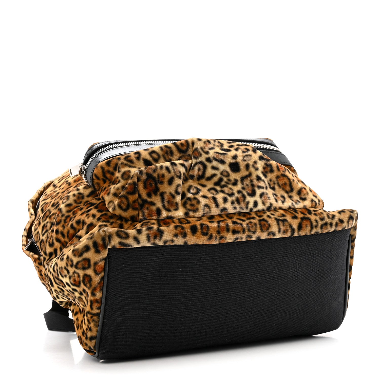 Saint Laurent Velvet Printed Leopard Classic Hunting Backpack Brown 4 of 13