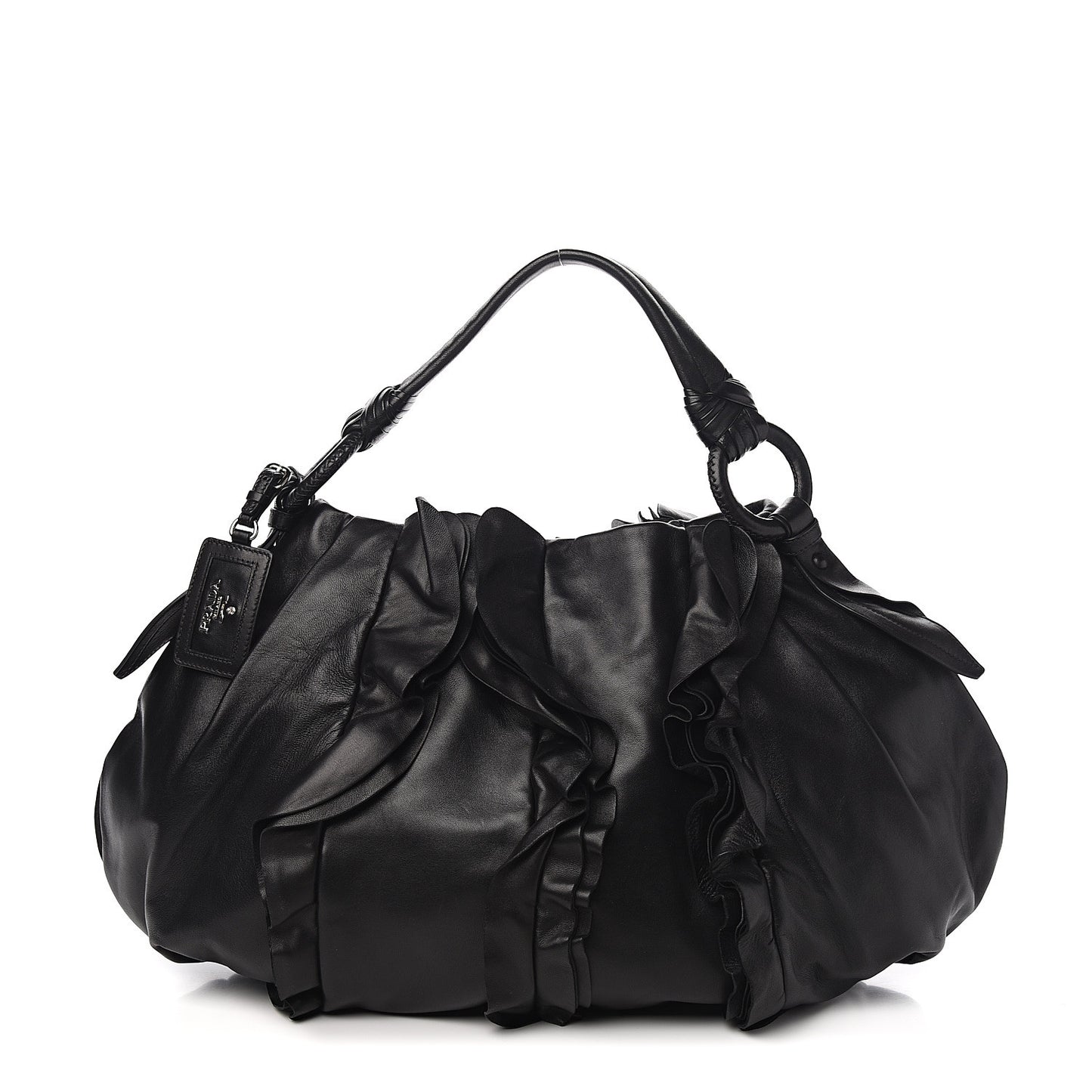 Nappa Ruffle Bag Black