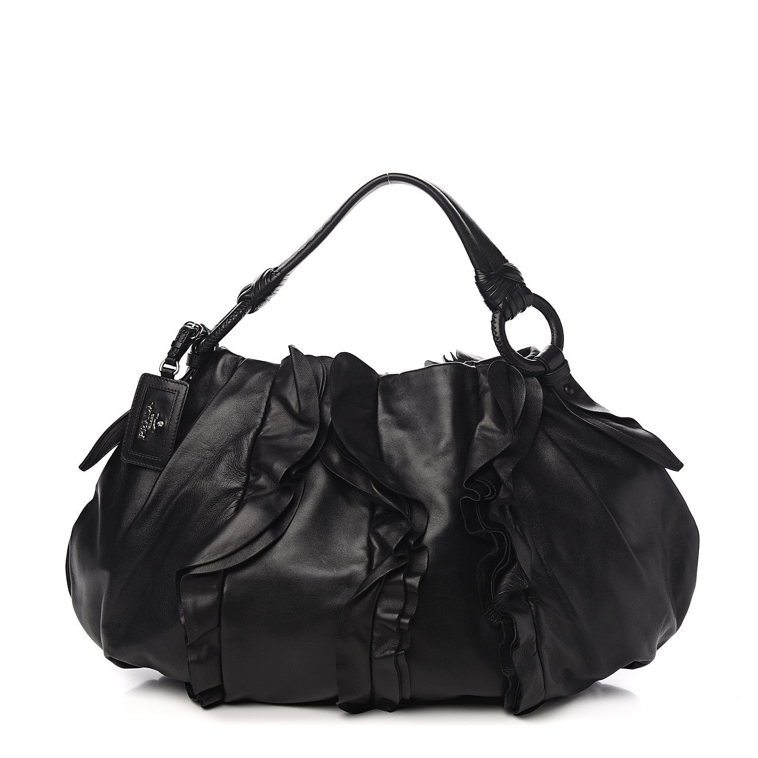 Prada Nappa Ruffle Bag Black 1 of 10