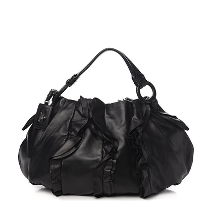 Prada Nappa Ruffle Bag Black 1 of 10