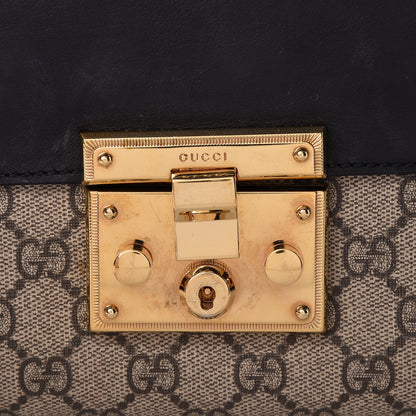 Gucci GG Supreme Monogram Calfskin Medium Padlock Shoulder Bag Beige Black Cuir 8 of 22