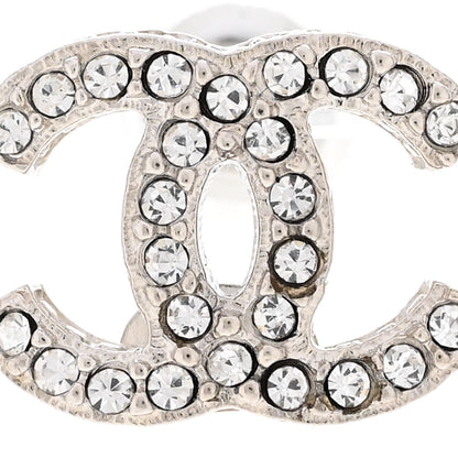 Chanel Crystal CC Earrings Silver 5 of 5