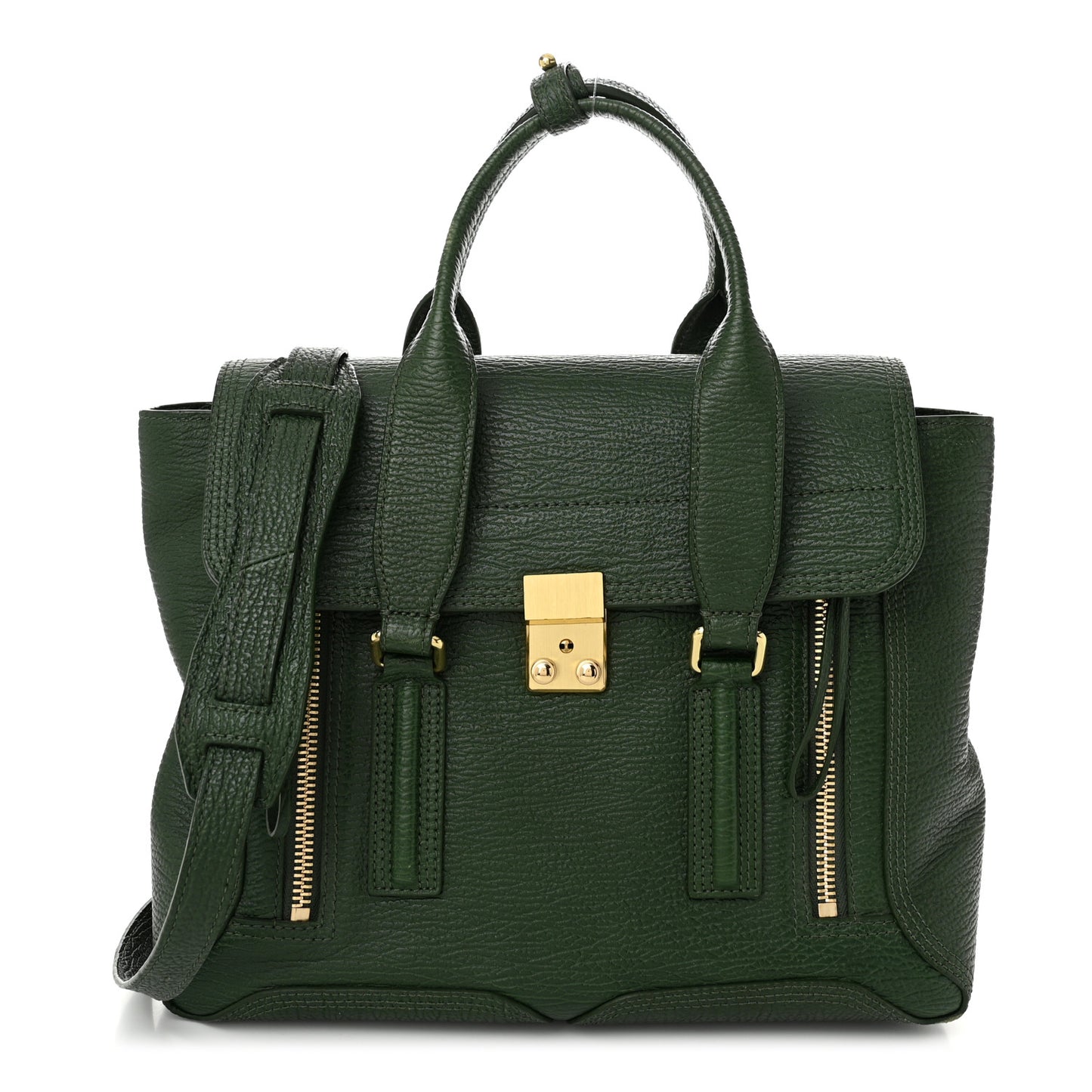 Textured Calfskin Medium Pashli Satchel Jade