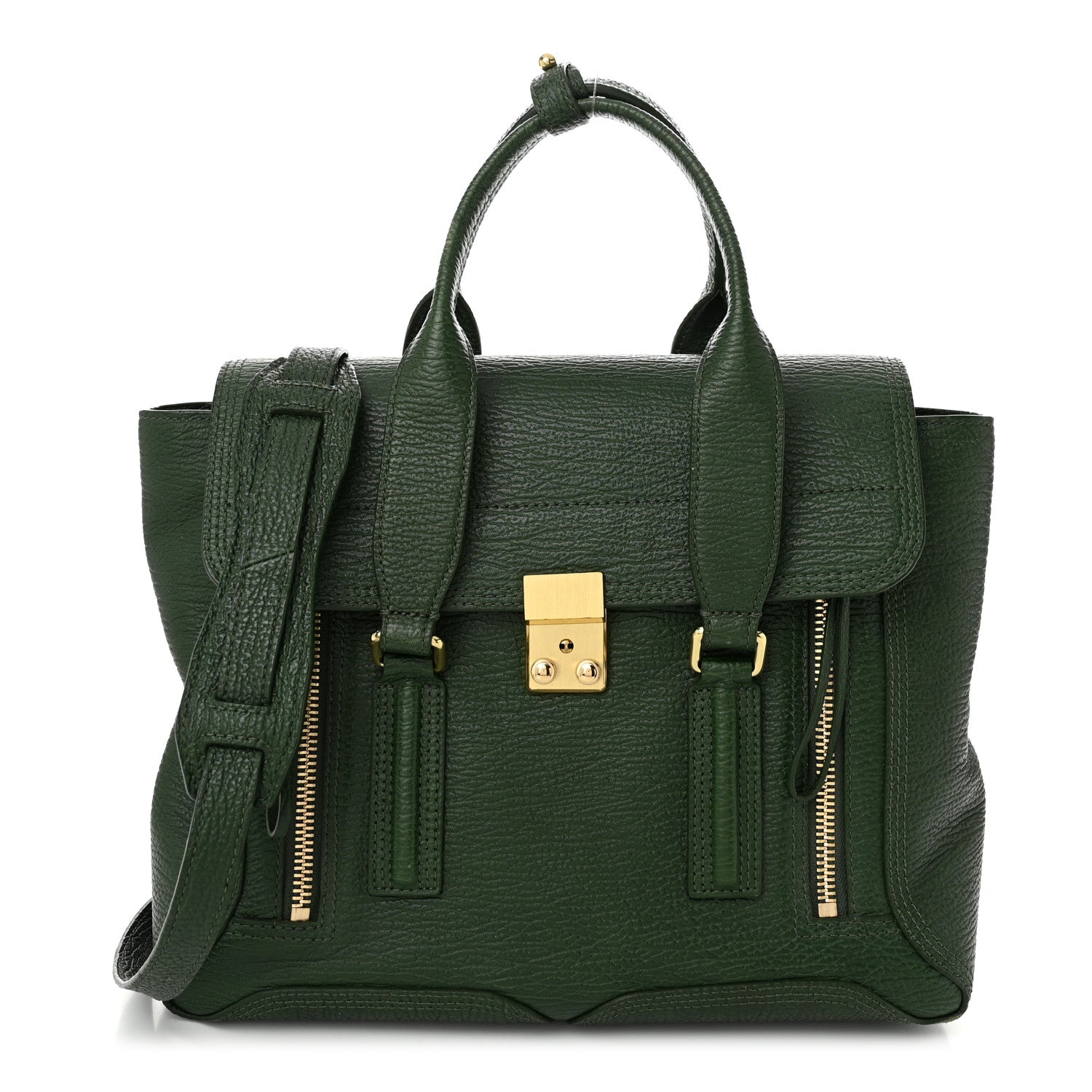 3.1 Phillip Lim Textured Calfskin Medium Pashli Satchel Jade 1 of 13